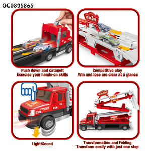 <span class=keywords><strong>Camion</strong></span> dei pompieri del trasportatore dell'automobile di trasporto del veicolo <span class=keywords><strong>giocattolo</strong></span> dell'automobile della catapulta della ferrovia della ruota libera per i bambini - Product Image 5