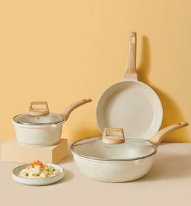 Ensemble de casseroles et poêles antiadhésives en aluminium moulé sous pression Ensemble de casseroles antiadhésives de haute qualité Ensemble d'ustensiles de cuisine en granit Fond d'<span class=keywords><strong>induction</strong></span> - Product Image 5