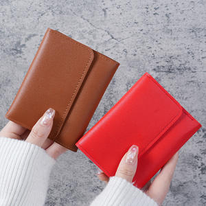 Dompet lipat tiga wanita, dompet kulit Mini dengan tempat kartu dan kantung koin ramping untuk siswa dan hadiah promosi - Product Image 4