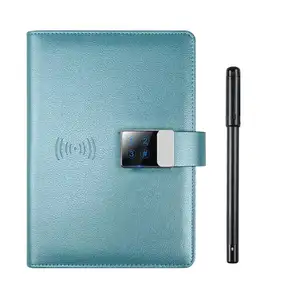 Luxury Gifts Powerbank Notebook Smart Pen Paper Synchronized Writing Smart Notebook Set Digital Lock Wireless Charging Notebook