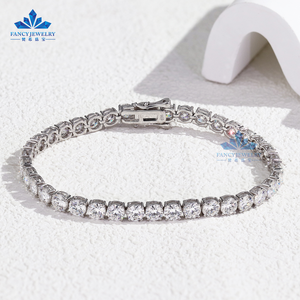 925 Prata D VVS Moissanite Pulseira De Tênis para Mulheres Vários Tamanhos 2mm-6.5mm Banhado A Ouro Pulseira para Presente ou Casamento - Product Image 1