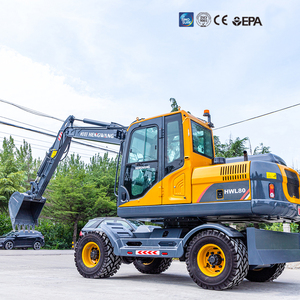 Ce/Epa Certified 8 Ton <span class=keywords><strong>Wheeled</strong></span> <span class=keywords><strong>Excavator</strong></span> para Garden Farm Use Custom Power Frete Grátis Com Motor Pump Gearbox Gear PLC - Product Image 2
