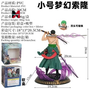 One Pieced Dual Head Mini Zoro Figura Anime Estatua Modelo Tres Espadas Sueño Regalo - Product Image 3