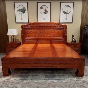 Letto Matrimoniale <span class=keywords><strong>in</strong></span> <span class=keywords><strong>Legno</strong></span> Massello Intagliato Stile Classico Cinese 1,8m 1,5m - Product Image 1