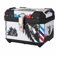 Top case de moto en plastique PP, coque rigide, coffre arrière 42 x 36 x 33 cm, verrouillable, avec poignées pour le transport