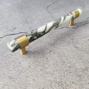 Custom Various Size Original Natural White <strong>Black</strong> Green Cabinet Brass Marble Handles and <strong>Knobs</strong> - Product Image 1