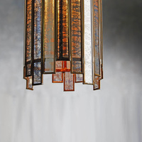 Lámpara Colgante Industrial de Lujo Vintage con Acabado en Cobre Antiguo y Cristal Espejado para Decoración de Comedor y Sala de Estar