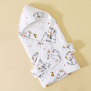 Serviette de bain à capuche en microfibre pour enfants, 100% coton tissé avec impression numérique de dessins animés, cape pour l'heure du bain des enfants - Product Image 3