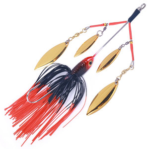 Esca da <span class=keywords><strong>Pesca</strong></span> Spinnerbait 22,8g 13cm <span class=keywords><strong>con</strong></span> 4 Pale a Forma di Salice, Gonna in Silicone, Rig a Ombrello, Esca Artificiale per <span class=keywords><strong>Pesca</strong></span> al Bass e al Luccio - Product Image 4