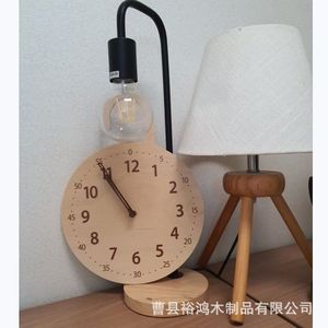 Solid Wood Wall <b>Clock</b> Round Minimalist Design <b>Battery</b> Powered Quartz Movement Home Decoration Guesthouse Room Ornament - Product Image 5