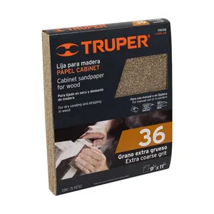 Truper 25 unidades de lija Para madera grano 36 papel En Caja สะดวกสบาย - Product Image 1