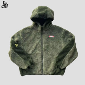 Custom Embroidery Logo High Quality Zipper Unisex Winter Wool <strong>Sherpa</strong> Hoodie <strong>Jackets</strong> Color Block Fleece Warm <strong>Sherpa</strong> <strong>Jackets</strong> <strong>Men</strong> - Product Image 1