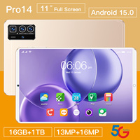 Pro 14 11 Inch View Phablet 16GB+1TB 108MP 8000mAh 4G 5G Dual SIM+TF MTK Wi-Fi Layar Tanpa Bingkai Baru, Buka Kunci Wajah