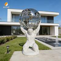 Statue d'Atlas en marbre sculpté à la main grandeur nature, style grec, à vendre