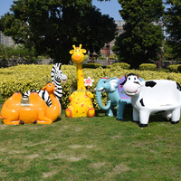 Offre Spéciale : Grandes Sculptures d'Animaux pour Décoration de Fête – Éléphant en Résine Grandeur Nature, Peint à la Main, Durable, Mignon et Coloré