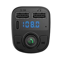 Kit émetteur FM Ilepo pour voiture avec double ports USB Type-C, appels mains libres et couverture FM 87,5-108 MHz - Modèle voiture-319