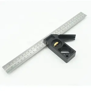 300mm 12inch Aluminum base Stainless Steel Angle Machinist Ruler for WoodWorking