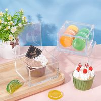Boîte de rangement en acrylique transparente sur mesure avec couvercle, modèle carré, boîtes cadeaux cube transparentes, organisateur