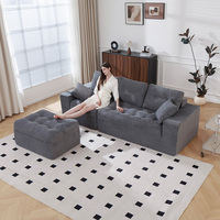 Canapé de compression moderne pour salon, fabrication OEM, canapé nuage de luxe, canapé-lit en L sans structure ODM, modulaire segmenté, noir sous vide