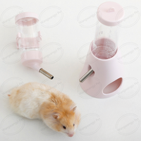 Dispenser air Hamster antibocor botol air hewan peliharaan kecil dengan dudukan berdiri