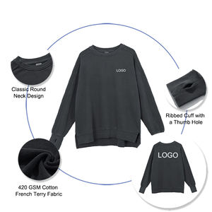 สเวตเชิ้ตแบบสวมหัวคอกลมคอกลมผ้าคอตตอนรุ่นเฮฟวี่เวตสำหรับทุกเพศ430กรัมออกแบบโลโก้ได้ตามต้องการ - Product Image 2