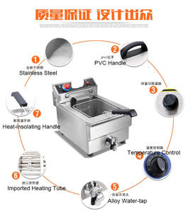 <span class=keywords><strong>TARZAN</strong></span> Commercial Restaurant 13L Friteuse Électrique Ouverte avec Carter D'huile Monocylindre Grande Capacité Maison Chips - Product Image 5