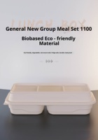 Anti-val 1100ml Wegwerp Lunchbox met Deksel Biologisch afbreekbaar Maïszetmeel + PP Ecologisch Verantwoord Afhaallocatie Bento Box