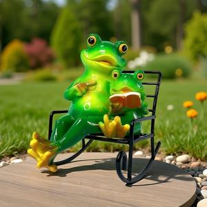 Sculpture de grenouille créative en résine époxy, art populaire, pour l'aménagement paysager extérieur de villas, cours, parcs, étangs, piscines et jardins - Product Image 3