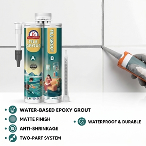 Mortier époxy scintillant imperméable et anti-moisissure 2 composants, scellant décoratif brillant pour joints de carrelage de cuisine, salle de bain et piscine - Product Image 6
