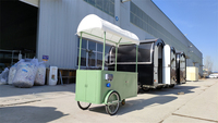 Camion de nourriture remorque de nourriture Mini carré Hamburgers Pizza BBQ remorque de restauration rapide crème glacée vélo vélo chariot à vendre