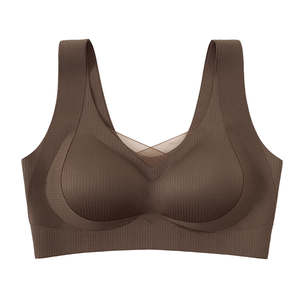 Comfortabele naadloze gotische draadloze mesh bh met V-hals, kleine borstverzamelende damesondergoed met zijborstverzameling, zachte ondersteuning - Product Image 5