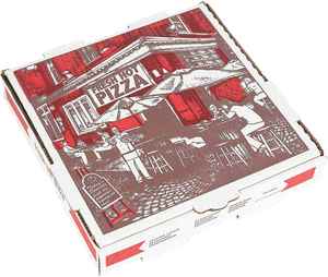 Caja de Pizza Corrugada Blanca y Roja Tipo B de 10" de Largo x 10" de Ancho x 1.75" de Profundidad, Caja para Llevar Comida - Product Image 2