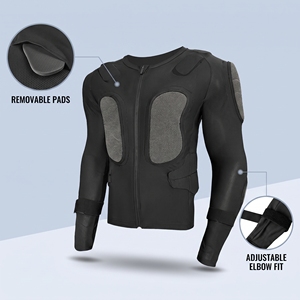 YOUNGSON Armure de protection corporelle pour le ski d'hiver, avec protections NBR EVA, fermeture éclair intégrale, manches longues, légère, pour poitrine, dos, épaules et coudes - Product Image 4
