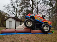 Castillo Inflable Personalizado con Tobogán, Diseño de Monster Truck, de PVC Comercial, para Niños, Garantía de 3 Años