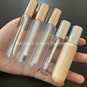 ISMAN Tube de brillant à lèvres dépoli 3ml 5ml, Emballage correcteur or rose, Flacon vide pour fond de teint liquide avec pinceau à lèvres, Brosse à cheveux - Product Image 2