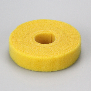 Bán buôn thân thiện với môi màu vàng 12.<span class=keywords><strong>5mm</strong></span> Back-to-Back Nylon móc vòng băng cuộn không thấm nước quan hệ cáp tổ chức lưu trữ dây đai nhà - Product Image 1