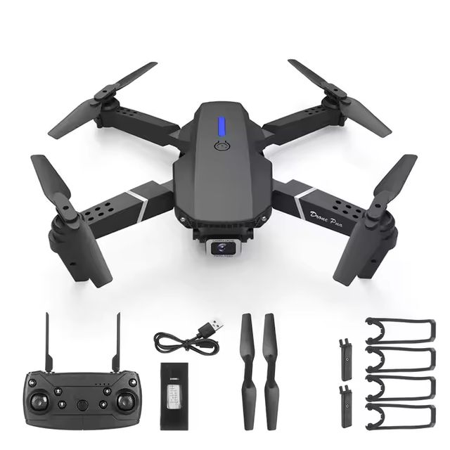 E88 Pro 4K Professional Dual Camera HD Mini Drone with Remote Control 6-Axis Gyro 1000m Transmission FPV Quadcopter Beginner Toy