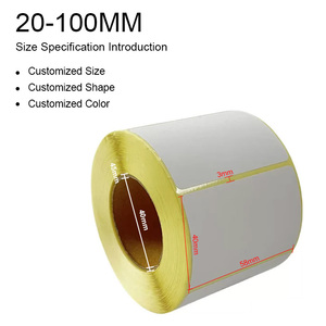 Manufacturer Customized 50x30mm 100x150mm 4x6 Direct Thermal Printer Barcode Labels <b>Sticker</b> Address Waybill Shipping Label Rolls - Product Image 2