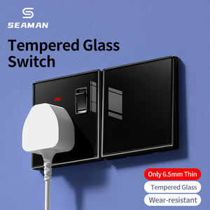 Interrupteurs et prises électriques muraux standard britanniques 13A 220V, interrupteur électrique en verre trempé <span class=keywords><strong>de</strong></span> luxe, agence <span class=keywords><strong>de</strong></span> <span class=keywords><strong>recrutement</strong></span> d'usine - Product Image 3