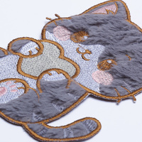 Patch brodé motif chat mignon, applique animale de dessin animé à thermocoller ou à coudre pour vêtements d'enfants, chapeaux, sacs, écologique, personnalisé, vente en gros