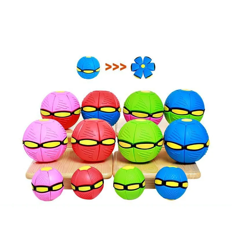 NEWLY Portable Magic Balls Squeeze Flying UFO Toy Decompression Flying Flat Throw Disc Balls Toy