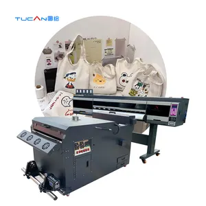 DTF Print Machine 60cm DTF Printer XP600 t-shirt DTG Printer con Powder Dyer Shaking Machine