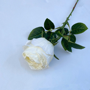 Pièce maîtresse de mariage, tige de rose en soie artificielle, <span class=keywords><strong>faux</strong></span> bourgeon de rose rouge unique pour toile de fond - Product Image 2