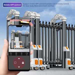 Porte rétractable d'usine Porte de sécurité électrique en alliage d'aluminium Portail rétractable Portail <span class=keywords><strong>escamotable</strong></span> automatique - Product Image 5