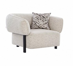 Sofá Individual Moderno de Lujo Salford con Respaldo Completo, Detalles de Brazos Redondeados, Tapicería Duradera de Madera Sólida, Disponible en la Mejor Calidad - Product Image 6