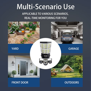 กล้องวงจรปิด 2MP HD 3 เลนส์ 4G  ไร้สาย Wifi ภายนอกอาคาร  พร้อมแผงโซลาร์เซลล์ ไฟถนน LED  หมุนได้ 360 องศา PTZ  กำลังไฟ 180W - Product Image 2