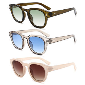 卸売ファッションオーシャンレンズプラスチックフレームサングラスUV400カスタムロゴサングラスシェード2023 - Product Image 1