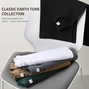 Vente directe usine – T-shirt unisexe uni 100 % coton, 300 grammes, coupe épaules tombantes, idéal pour l'été - Product Image 2