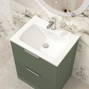 Coiffeuse de salle de bain avec peinture verte en bois de style minimaliste personnalisé au design moderne - Product Image 5