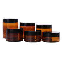 Pot en plastique ambré pour cosmétiques, aliments et animaux de compagnie, avec couvercle, en gros, 50 ml, 80 ml, 100 ml, 150 ml, 200 ml, 250 ml, 300 ml